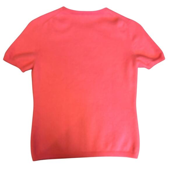 PECK & PECK COLLECTION Pink 2-Ply 100% Cashmere Short Sleeve Sweater MEDIUM - Picture 2 of 7